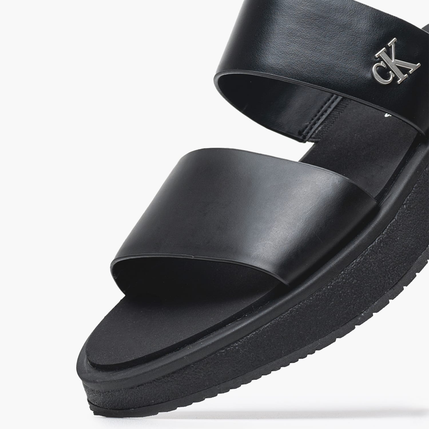 Γυναικείες Πλατφόρμες Χαμηλές Sandal.Slide Μαύρο Δέρμα Calvin Klein