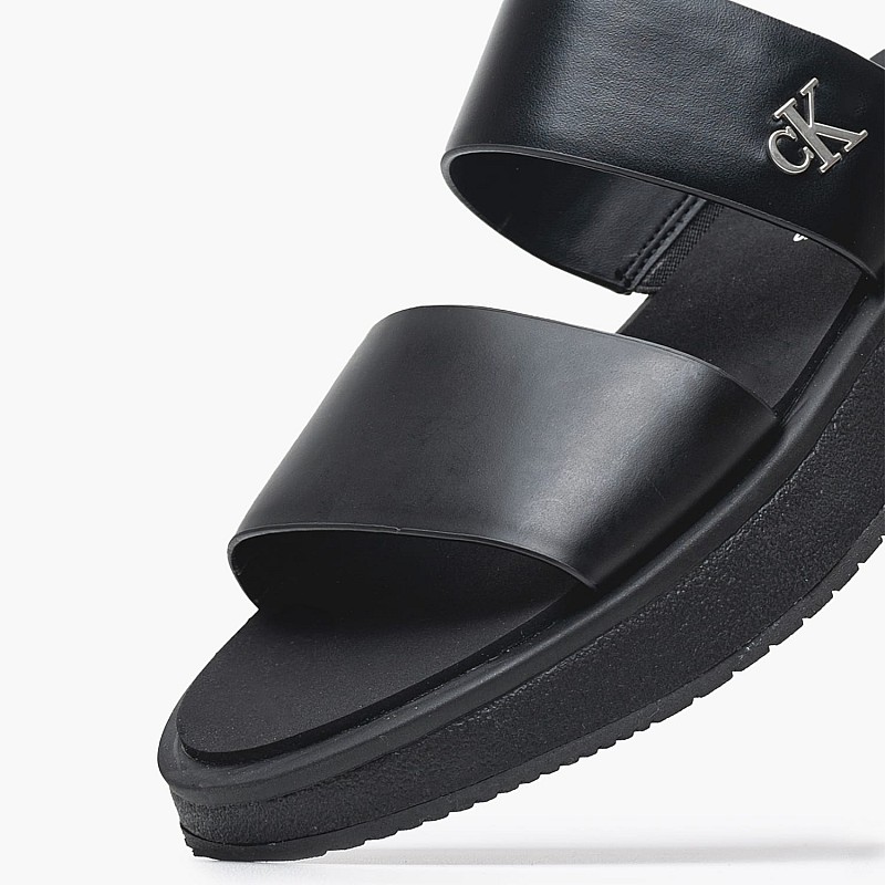 Γυναικείες Πλατφόρμες Χαμηλές Sandal.Slide Μαύρο Δέρμα Calvin Klein