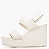 Women Platforms High Sandal.Webbing Beige Fabric Calvin Klein Women Platforms High Sandal.Webbing Beige Fabric Calvin Klein