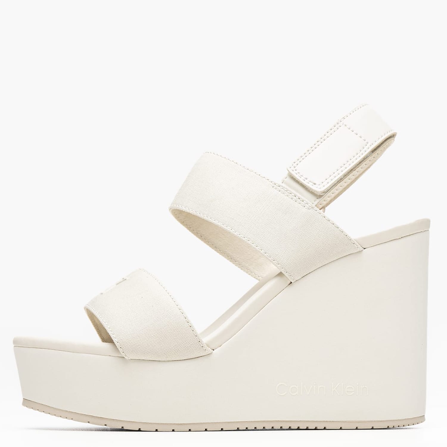 Γυναικείες Πλατφόρμες Ψηλές Sandal.Webbing Μπεζ Ύφασμα Calvin Klein