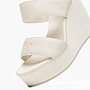 Women Platforms High Sandal.Webbing Beige Fabric Calvin Klein Women Platforms High Sandal.Webbing Beige Fabric Calvin Klein