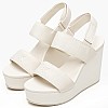 Women Platforms High Sandal.Webbing Beige Fabric Calvin Klein Women Platforms High Sandal.Webbing Beige Fabric Calvin Klein