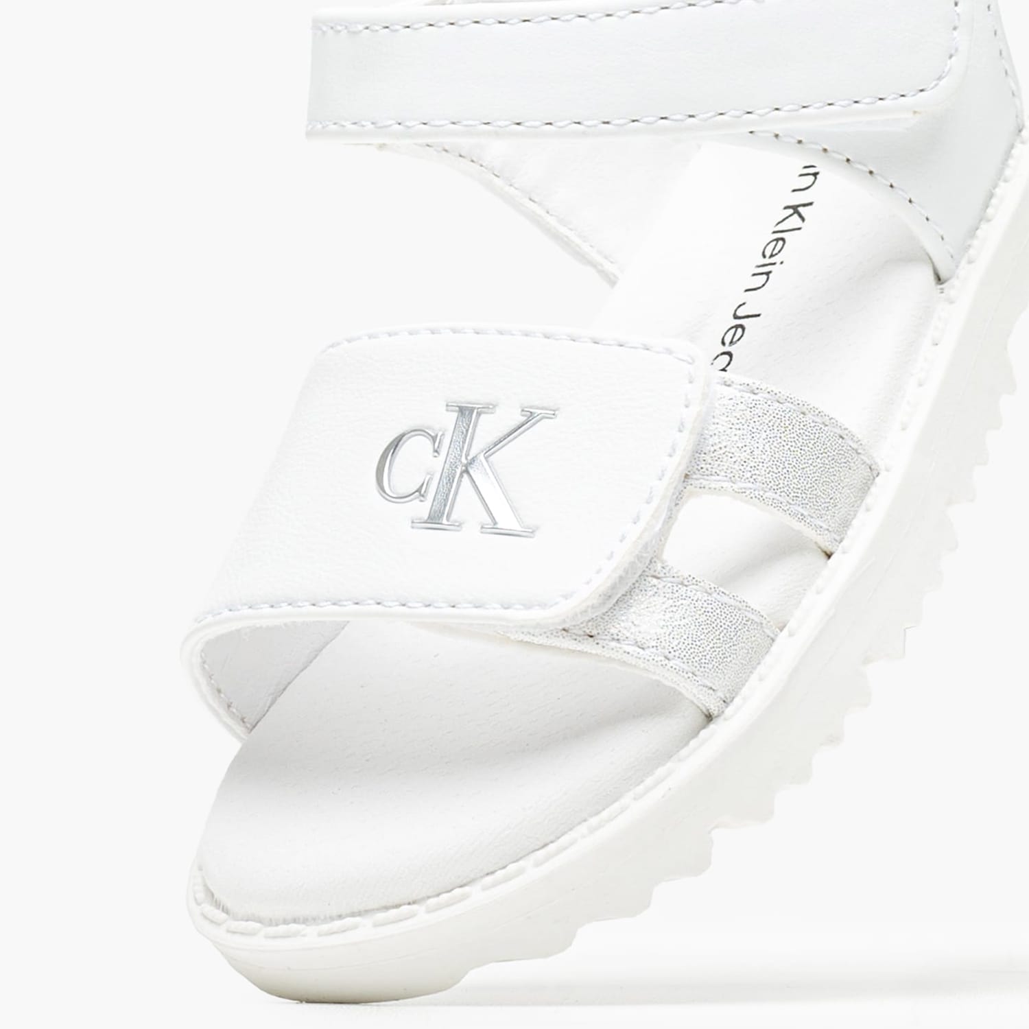 Παιδικές Σαγιονάρες & Πέδιλα Silver.Sand Άσπρο ECOleather Calvin Klein