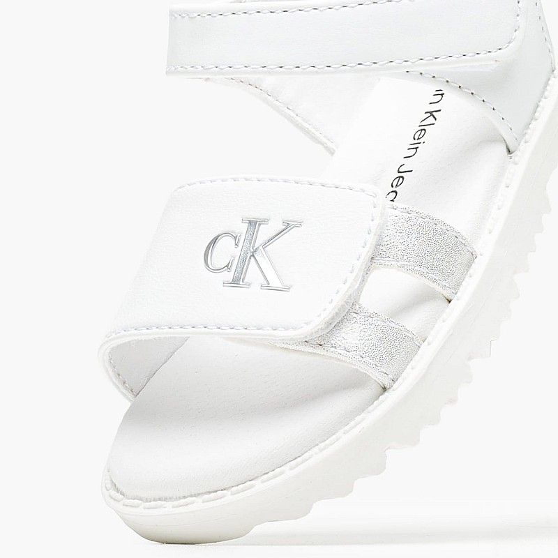 Kids Flip Flops & Sandals Silver.Sand White ECOleather Calvin Klein