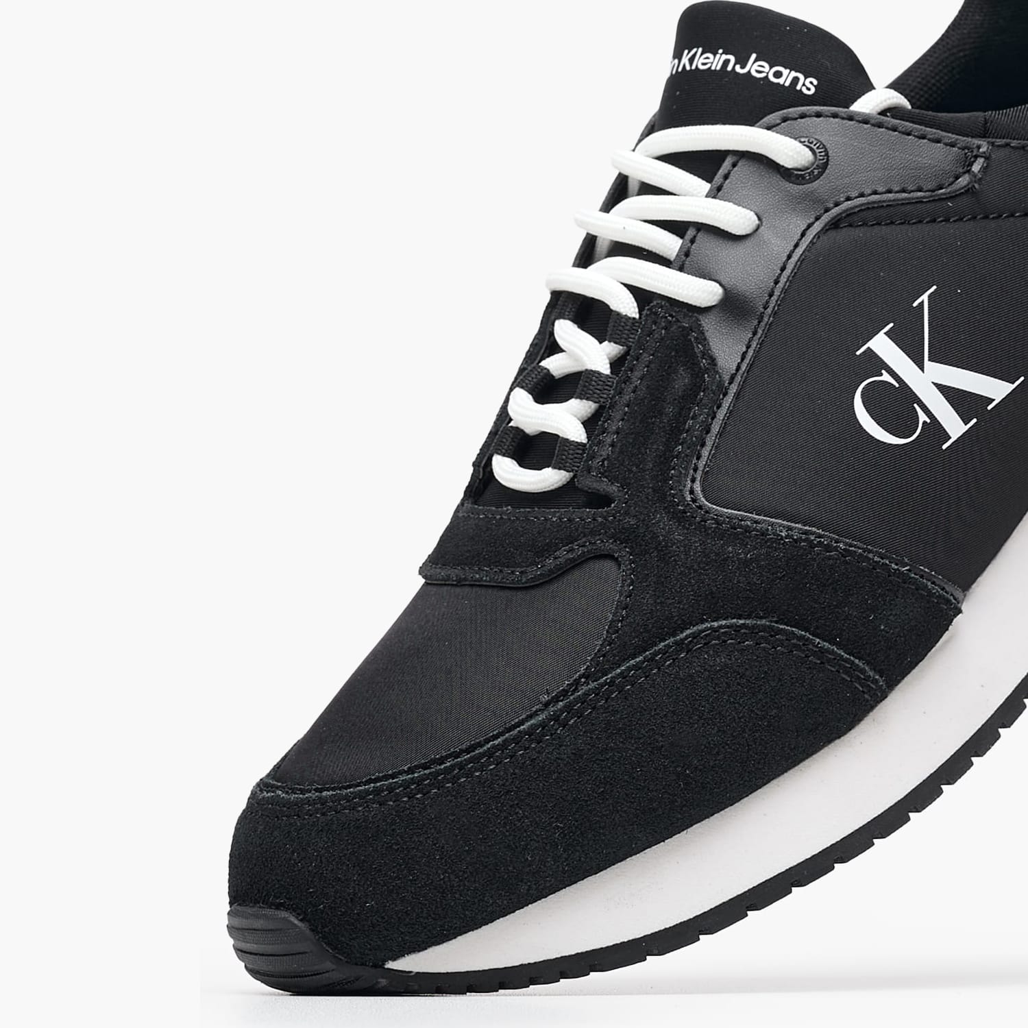 Ανδρικά Παπούτσια Casual Sock.Laceup Μαύρο Δέρμα Καστόρι-Ύφασμα Calvin Klein