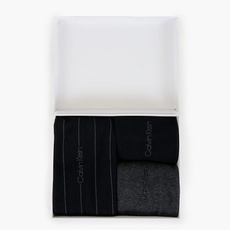 Men Socks Stripe.3Giftbox Black Cotton Calvin Klein
