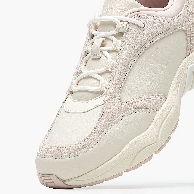 Women Casual Shoes Tennis.Media Beige Leather Calvin Klein