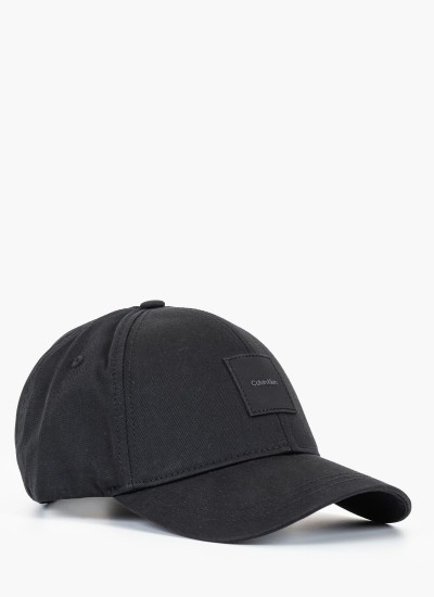 Ανδρικά Καπέλα Tonal.Patch Μαύρο Ύφασμα Calvin Klein