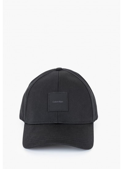 Ανδρικά Καπέλα Tonal.Patch Μαύρο Ύφασμα Calvin Klein