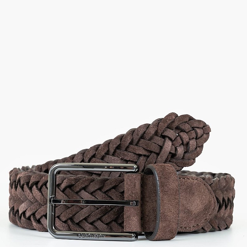 Ανδρικές Ζώνες Warmth.Braided Καφέ Δέρμα Καστόρι Calvin Klein