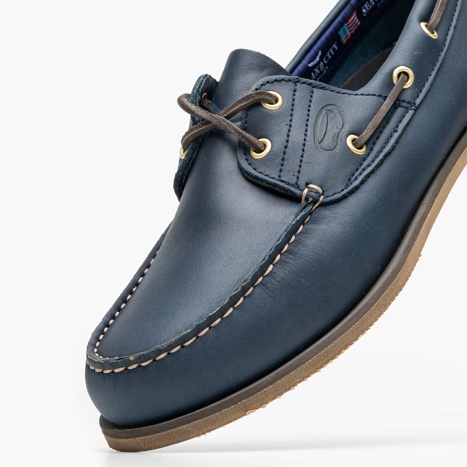 Men Sailing shoes C4 Blue Leather Sea and City