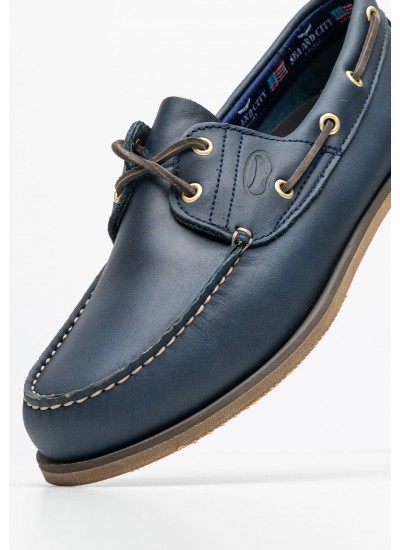 Παιδικά Μποτάκια Kikafar Μπλε Δέρμα Καστόρι Kickers