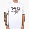 Ανδρικές Μπλούζες Te.Bossfish Άσπρο Βαμβάκι Boss Ανδρικές Μπλούζες Te.Bossfish Άσπρο Βαμβάκι Boss