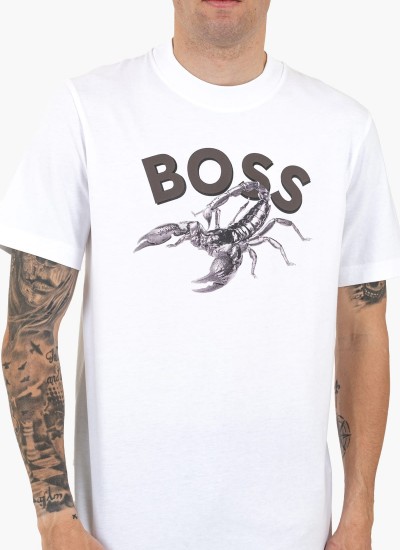 Ανδρικές Μπλούζες Anion Μαύρο Βαμβάκι Boss