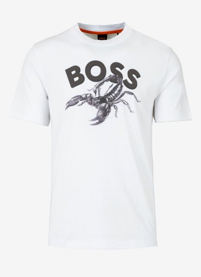 Ανδρικές Μπλούζες Anion Μαύρο Βαμβάκι Boss