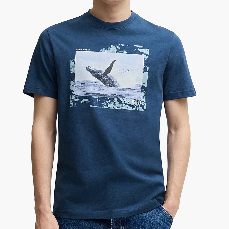 Men T-Shirts Te.Dunetrace Blue Cotton Boss