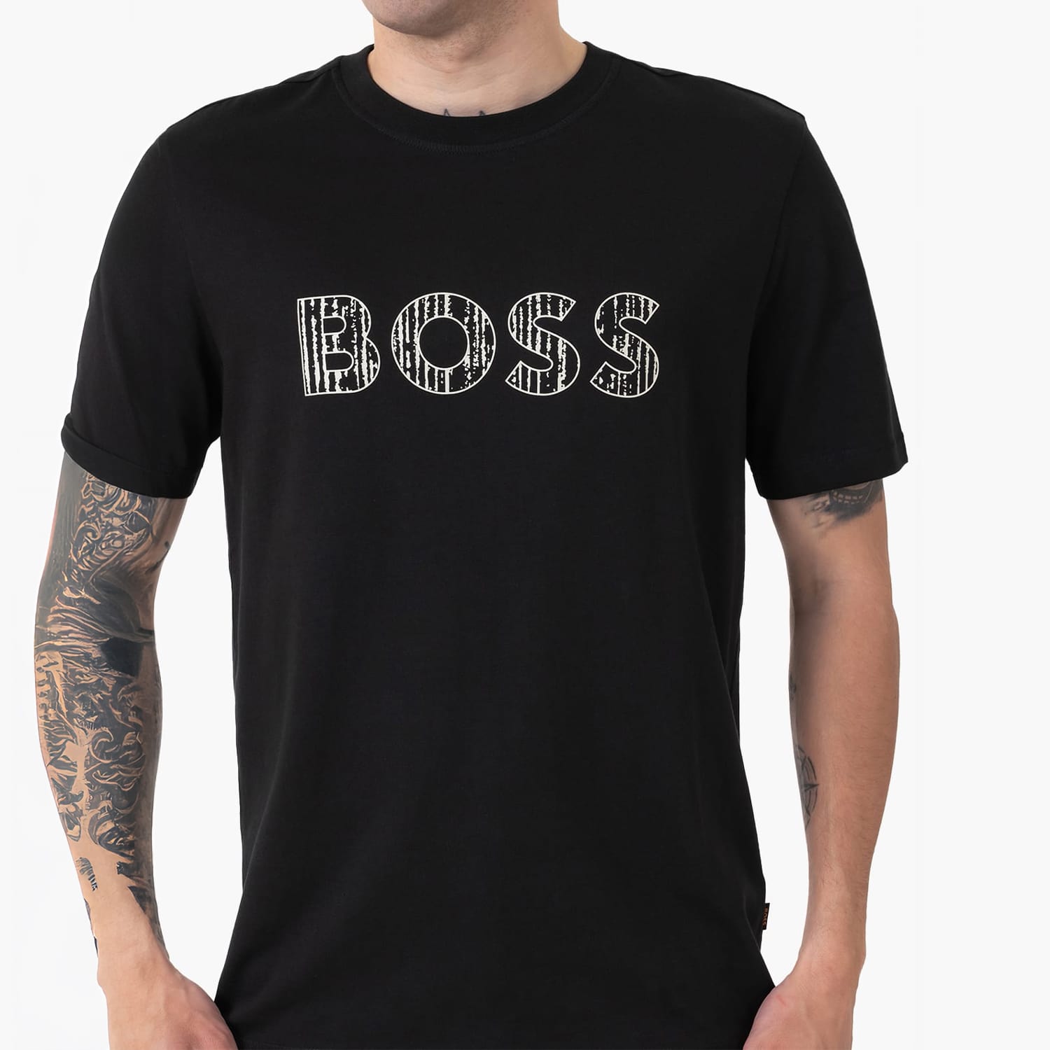 Ανδρικές Μπλούζες Te.Lgotexture Μαύρο Βαμβάκι Boss