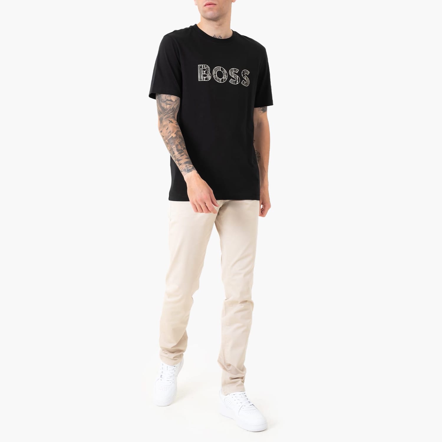 Men T-Shirts Te.Lgotexture Black Cotton Boss Men T-Shirts Te.Lgotexture Black Cotton Boss