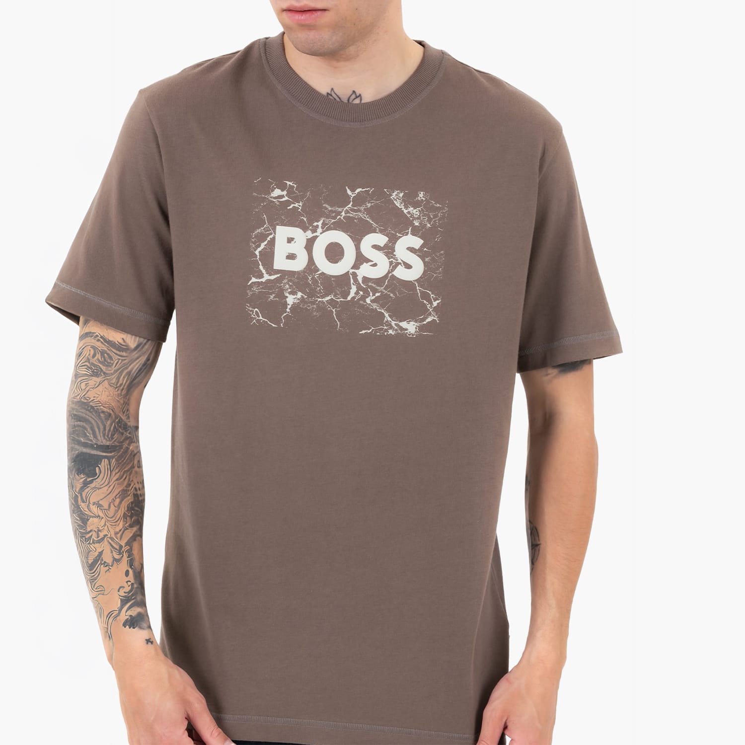 Ανδρικές Μπλούζες Te.Lgspace Μπεζ Βαμβάκι Boss