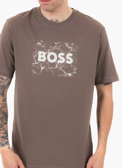 Ανδρικές Μπλούζες Anion Μαύρο Βαμβάκι Boss