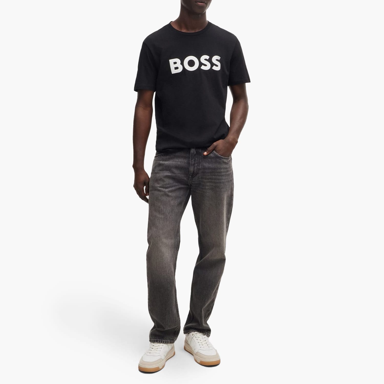 Ανδρικές Μπλούζες Thinking.1B Μαύρο Βαμβάκι Boss Ανδρικές Μπλούζες Thinking.1B Μαύρο Βαμβάκι Boss