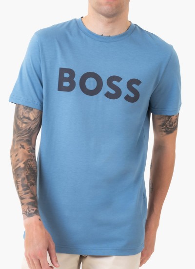 Ανδρικές Μπλούζες Anion Μαύρο Βαμβάκι Boss