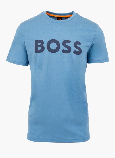 Ανδρικές Μπλούζες Anion Μαύρο Βαμβάκι Boss