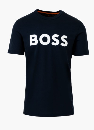 Ανδρικές Μπλούζες Anion Μαύρο Βαμβάκι Boss