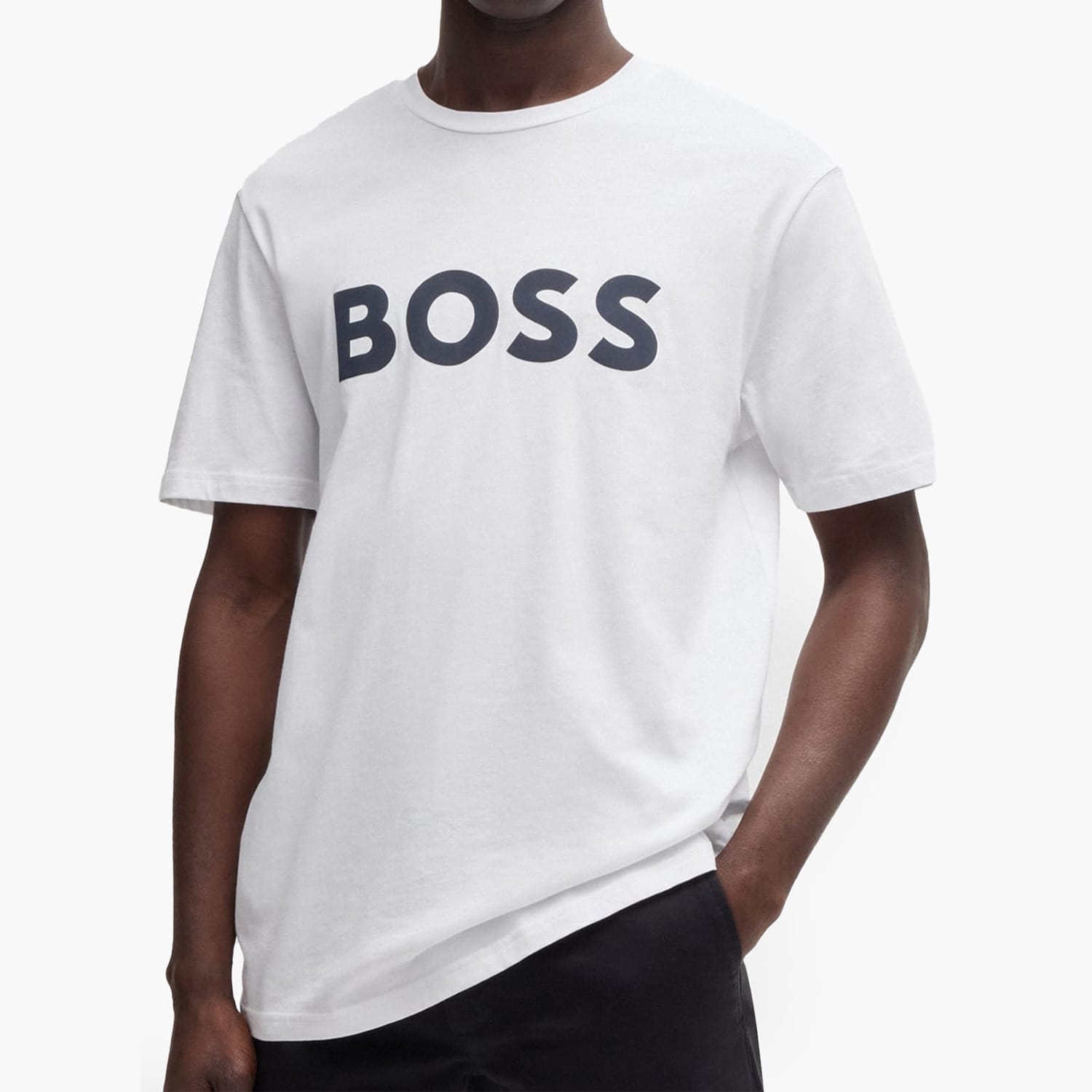 Ανδρικές Μπλούζες Thinking.1B Άσπρο Βαμβάκι Boss