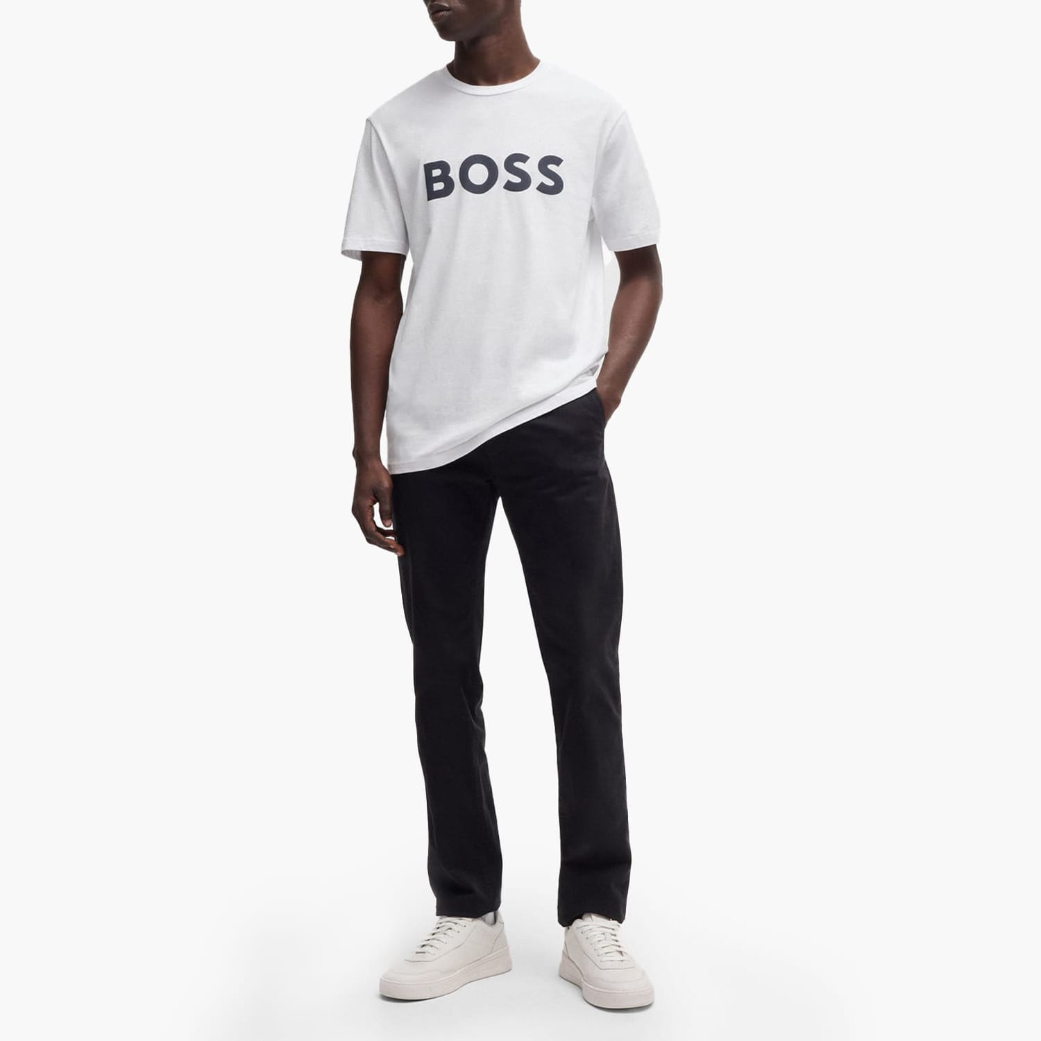 Ανδρικές Μπλούζες Thinking.1B Άσπρο Βαμβάκι Boss Ανδρικές Μπλούζες Thinking.1B Άσπρο Βαμβάκι Boss