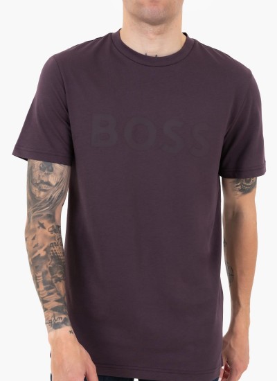 Ανδρικές Μπλούζες Anion Μαύρο Βαμβάκι Boss