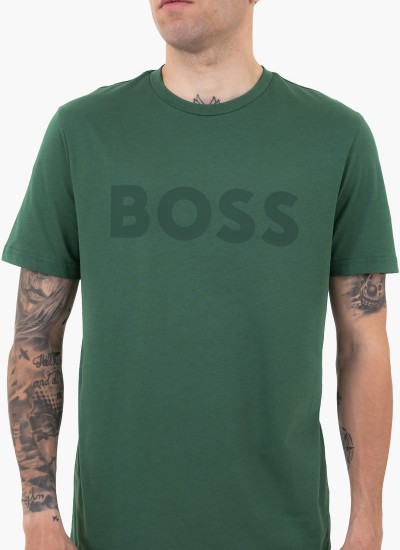 Ανδρικές Μπλούζες Anion Μαύρο Βαμβάκι Boss