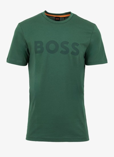 Ανδρικές Μπλούζες Anion Μαύρο Βαμβάκι Boss