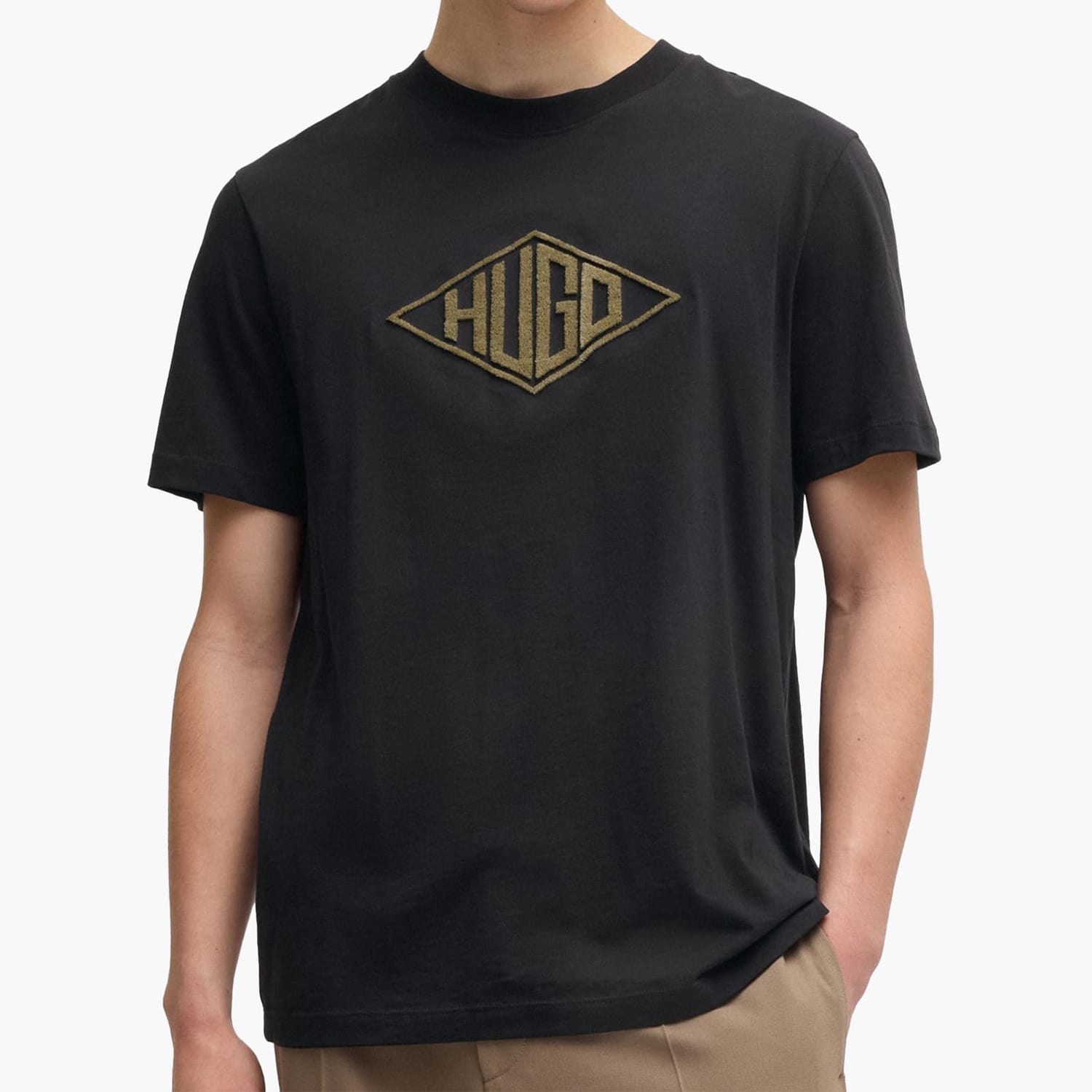 Men T-Shirts Dalendi Black Cotton Hugo