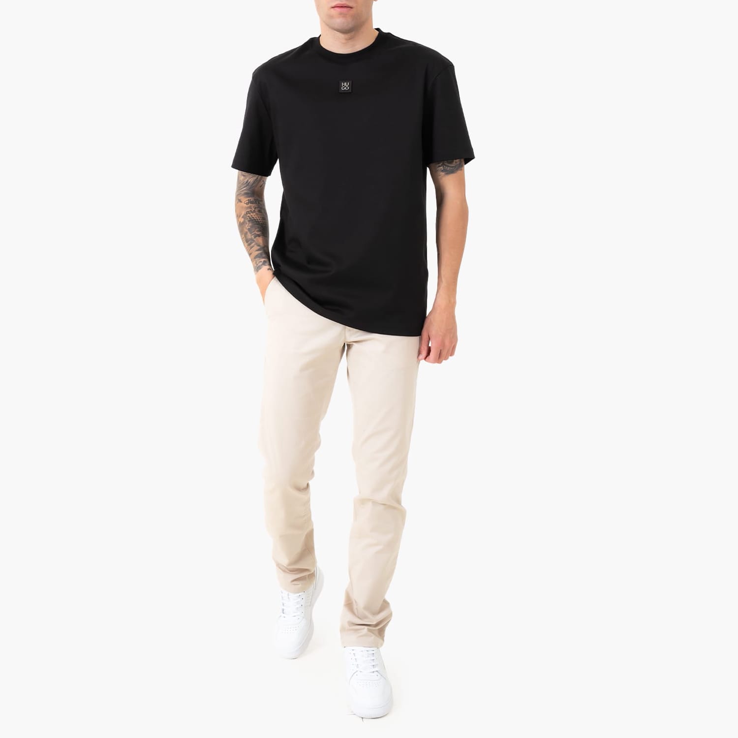 Men T-Shirts Dalile Black Cotton Hugo Men T-Shirts Dalile Black Cotton Hugo