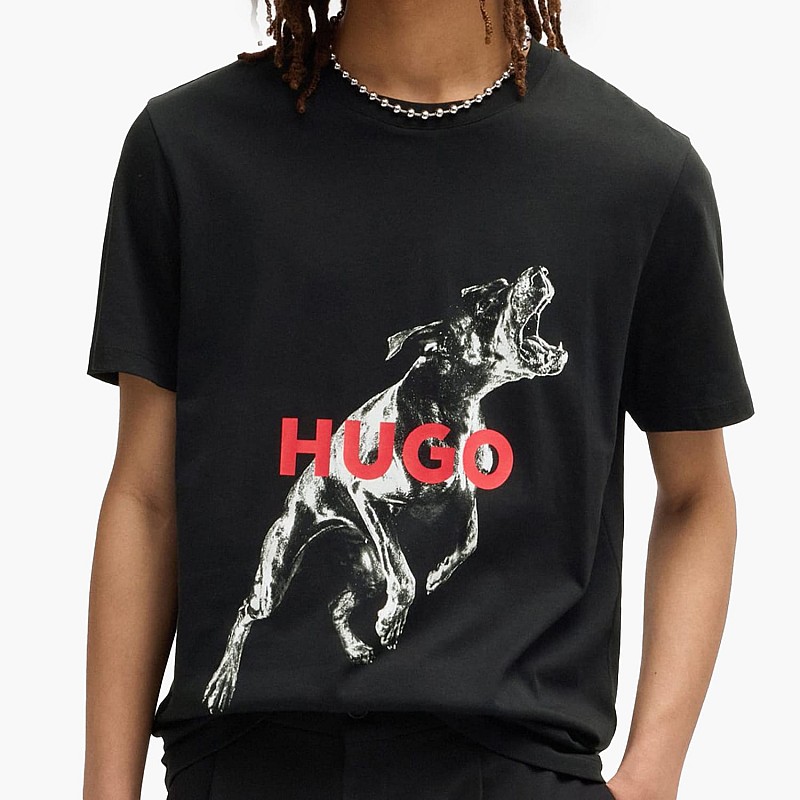 Ανδρικές Μπλούζες Deyladec.D Μαύρο Βαμβάκι Hugo