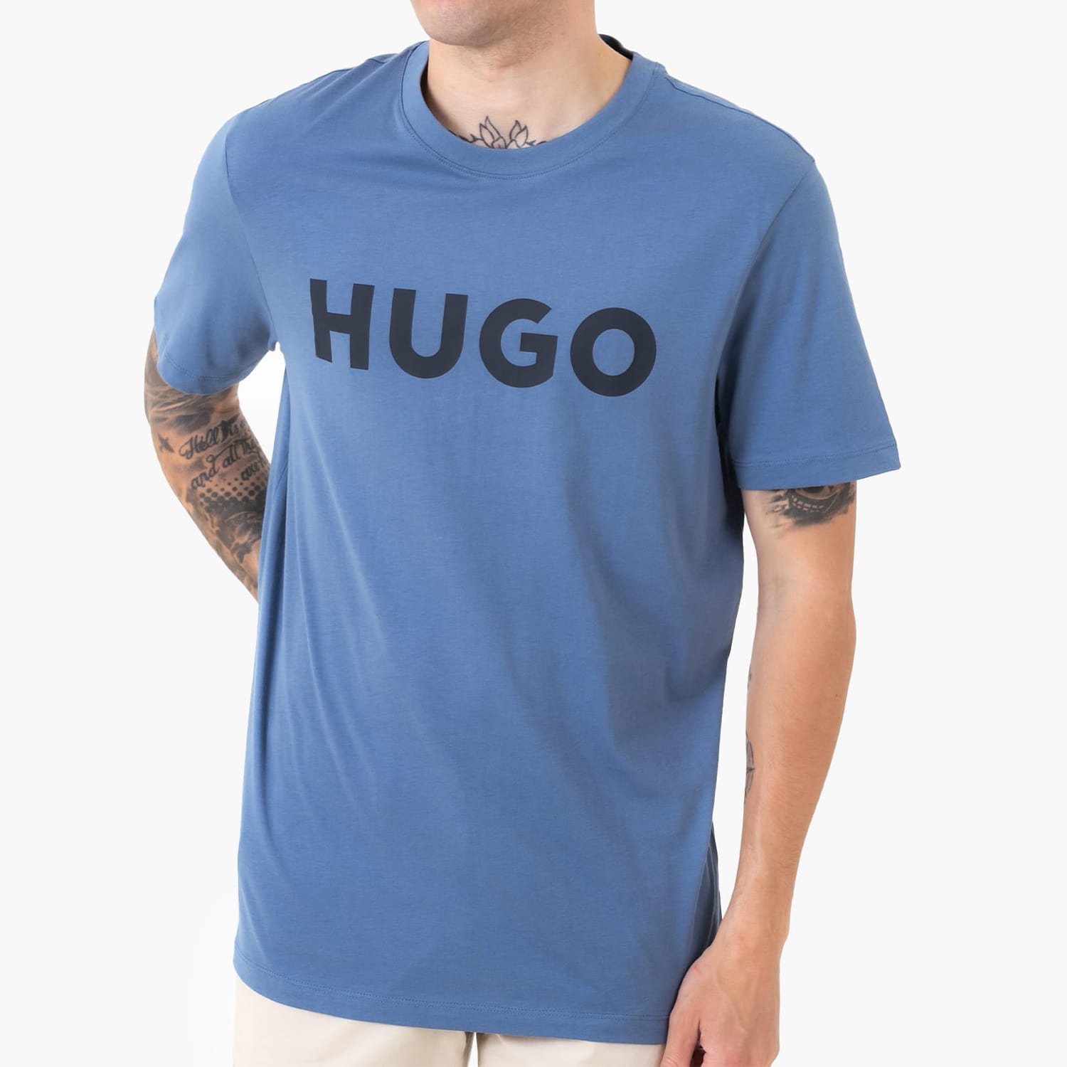 Ανδρικές Μπλούζες Dulivio Μπλε Βαμβάκι Hugo
