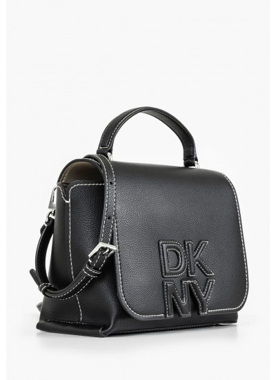 Women Bags Nicole.Satchel Black ECOleather DKNY