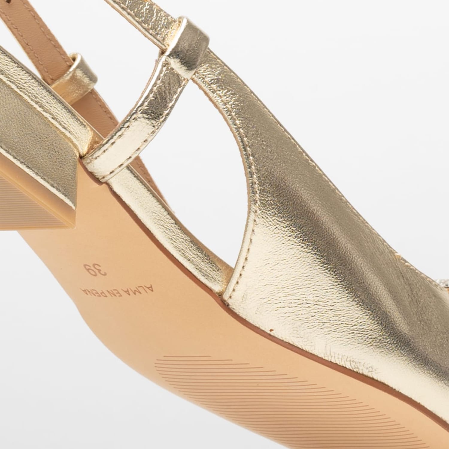 Women Flats V250480 Gold Leather Alma En Pena Women Flats V250480 Gold Leather Alma En Pena
