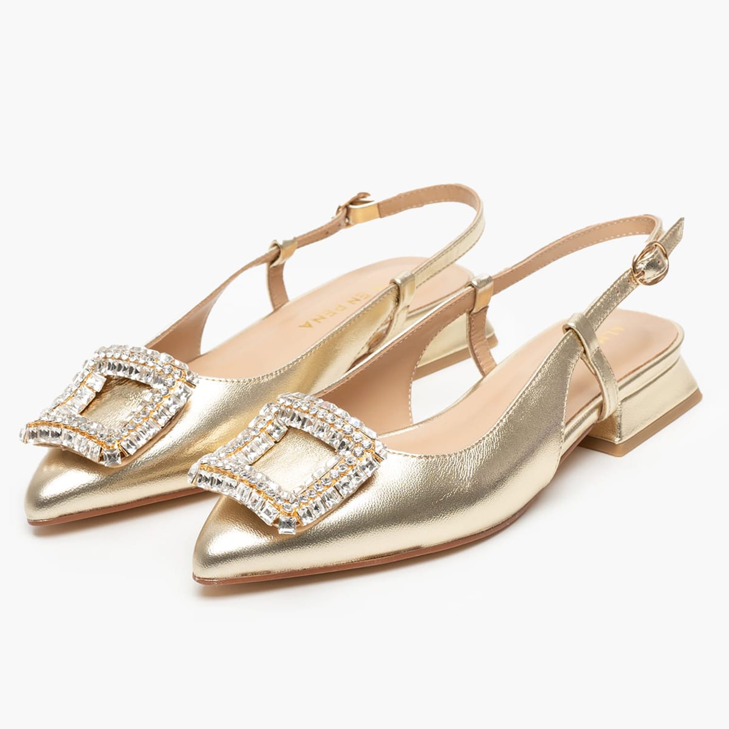 Women Flats V250480 Gold Leather Alma En Pena Women Flats V250480 Gold Leather Alma En Pena