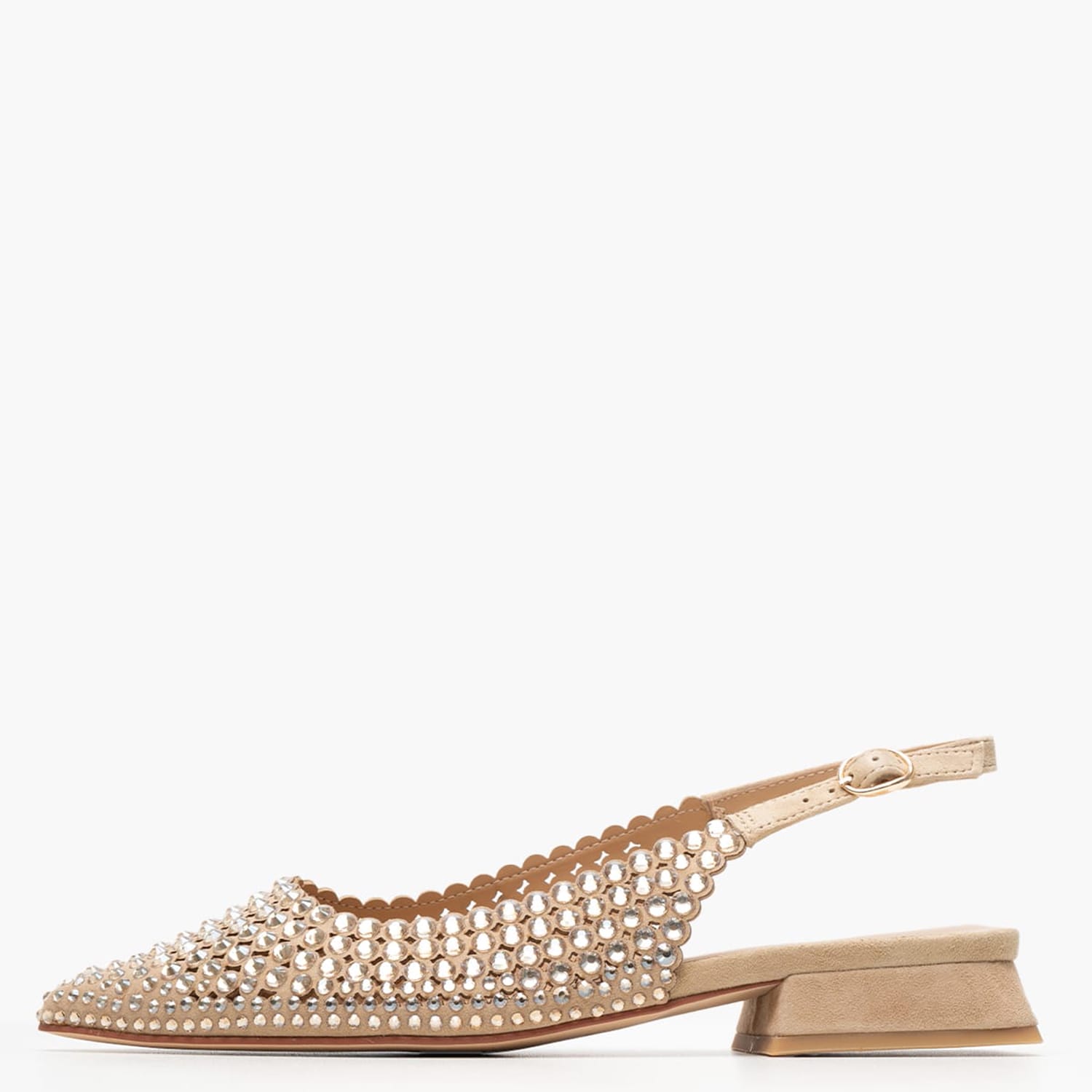 Γυναικεία Flats V250488 Μπεζ Strass Alma En Pena
