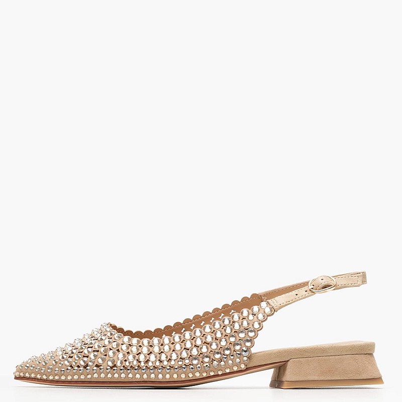 Γυναικεία Flats V250488 Μπεζ Strass Alma En Pena