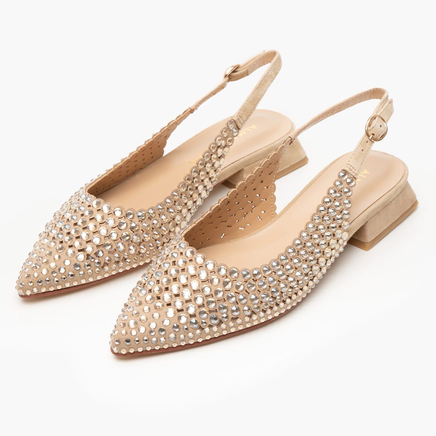 Women Flats V250488 Beige Strass Alma En Pena Women Flats V250488 Beige Strass Alma En Pena