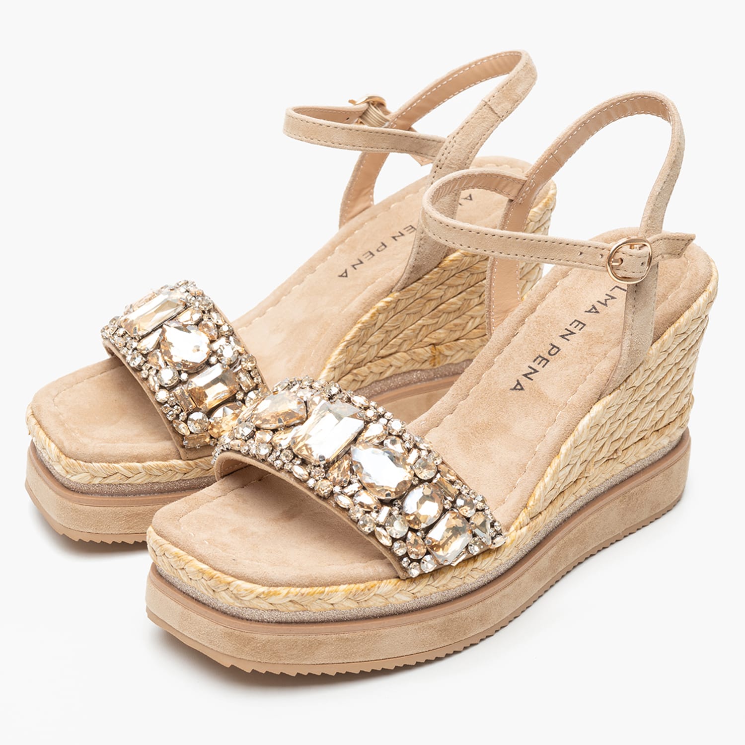 Women Platforms High V251308 Beige Buckskin Alma En Pena Women Platforms High V251308 Beige Buckskin Alma En Pena