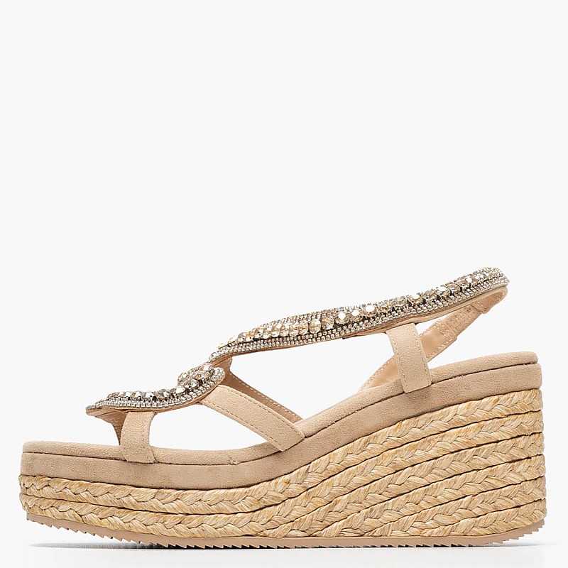 Women Platforms Low V251359 Beige Buckskin Alma En Pena
