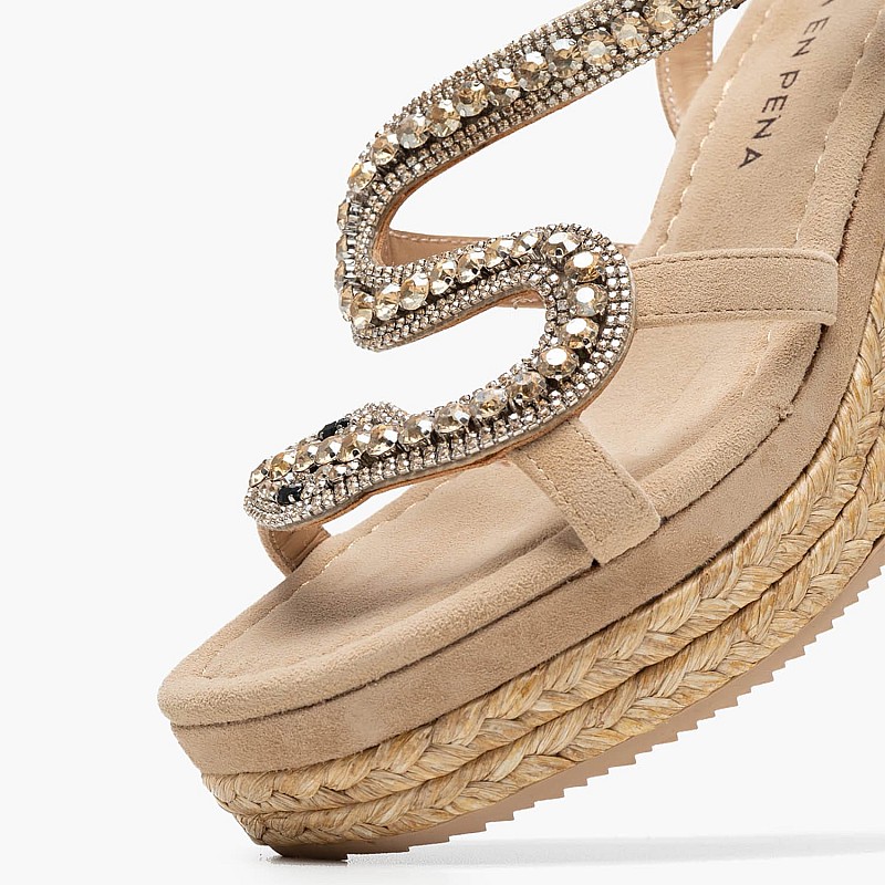 Women Platforms Low V251359 Beige Buckskin Alma En Pena