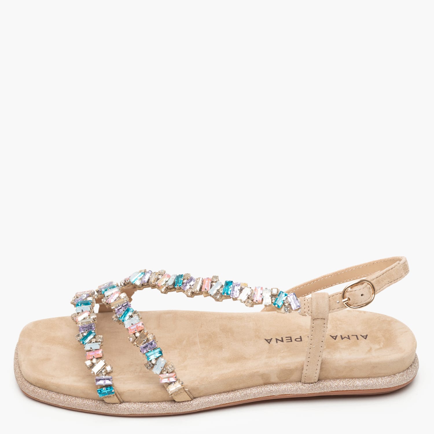 Γυναικεία Flats V251614 Μπεζ Strass Alma En Pena