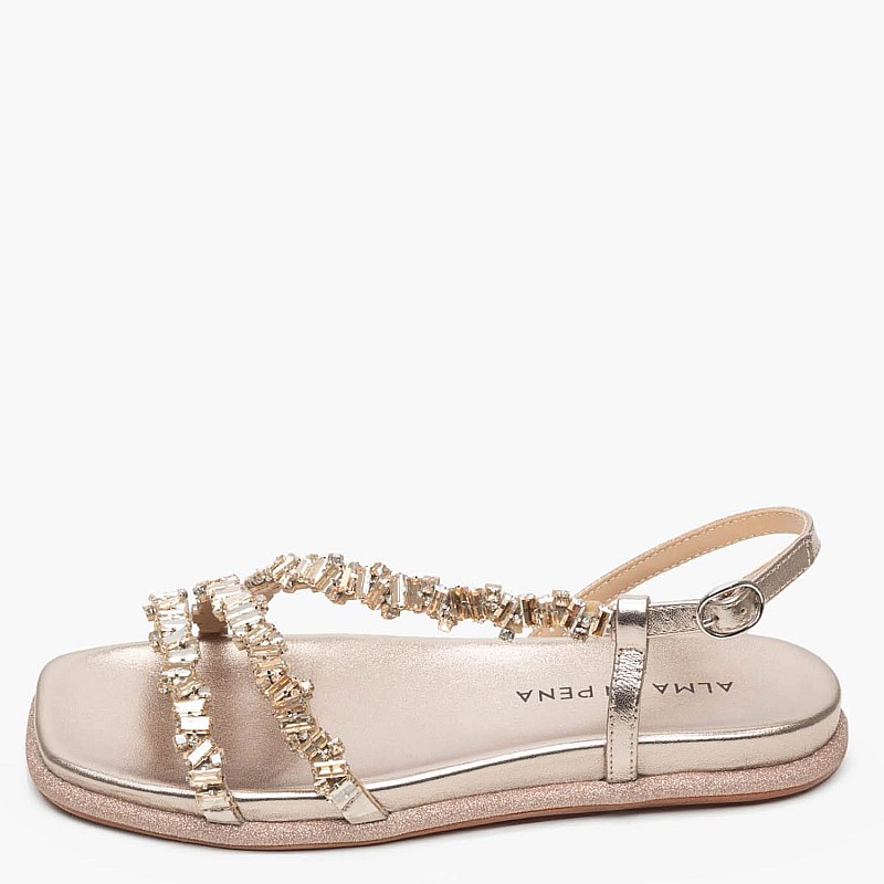 Γυναικεία Flats V251614 Πλατίνα Strass Alma En Pena