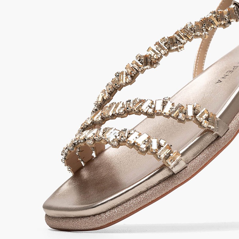 Γυναικεία Flats V251614 Πλατίνα Strass Alma En Pena