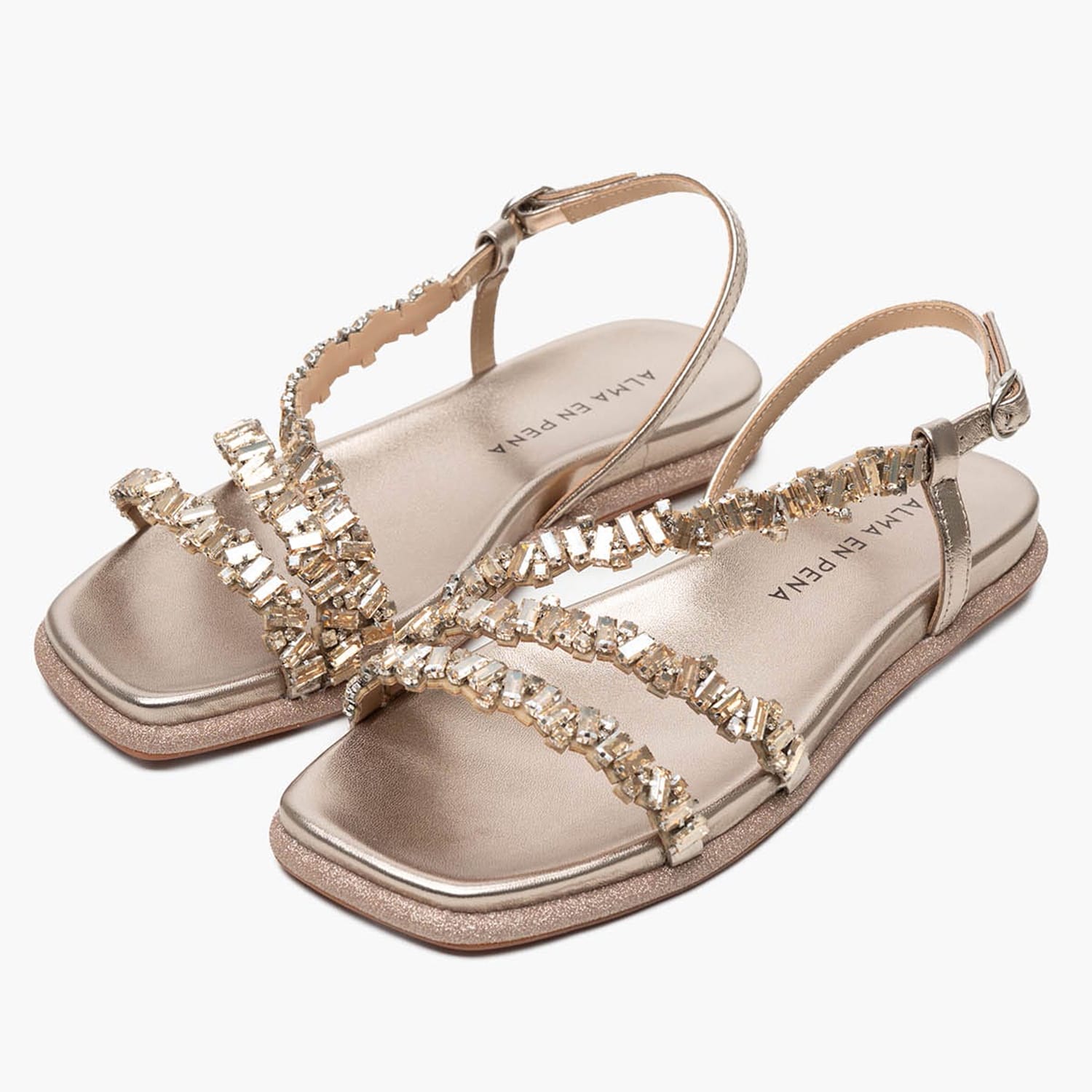 Γυναικεία Flats V251614 Πλατίνα Strass Alma En Pena Γυναικεία Flats V251614 Πλατίνα Strass Alma En Pena